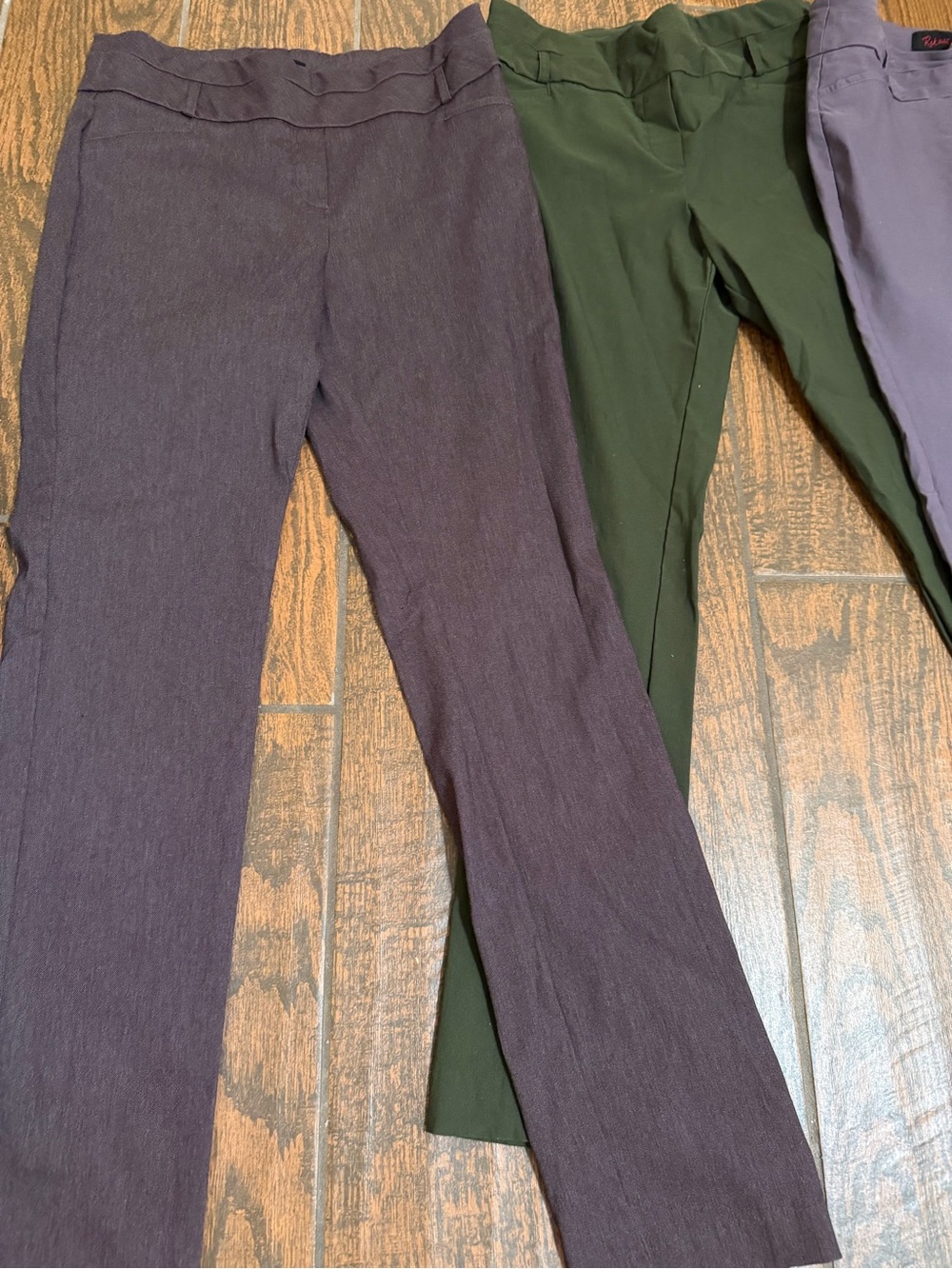 Women's Slim Stretch Ankle Pants - Olive and Plum Options - Picture 4 of 4